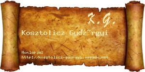 Kosztolicz Györgyi névjegykártya