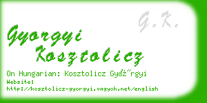 gyorgyi kosztolicz business card